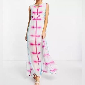 Anthropologie x RAGA • NWT • Beating Hearts tie dye maxi Dress NEW Medium